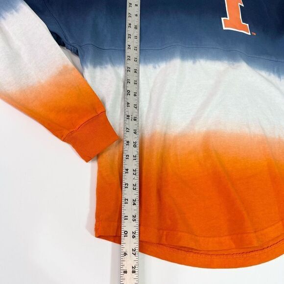 Spirit Jersey Long Sleeve Tee Women's XS Fighting Illini Dip Dye Jersey Illinois - Picture 5 of 8